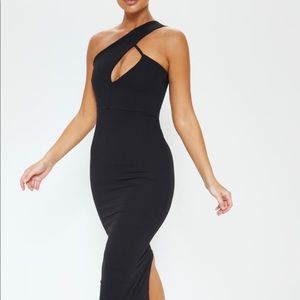 Black one shoulder asymmetric dress NWT